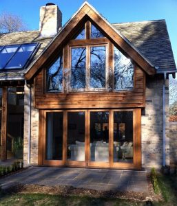Wooden Bi Folding Doors in a converted barn house