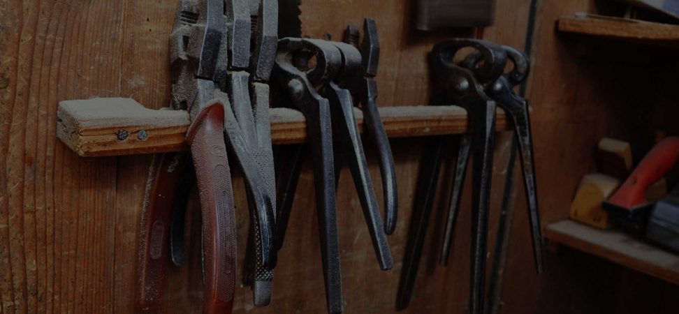 Joinery Tools hung up on a shelf