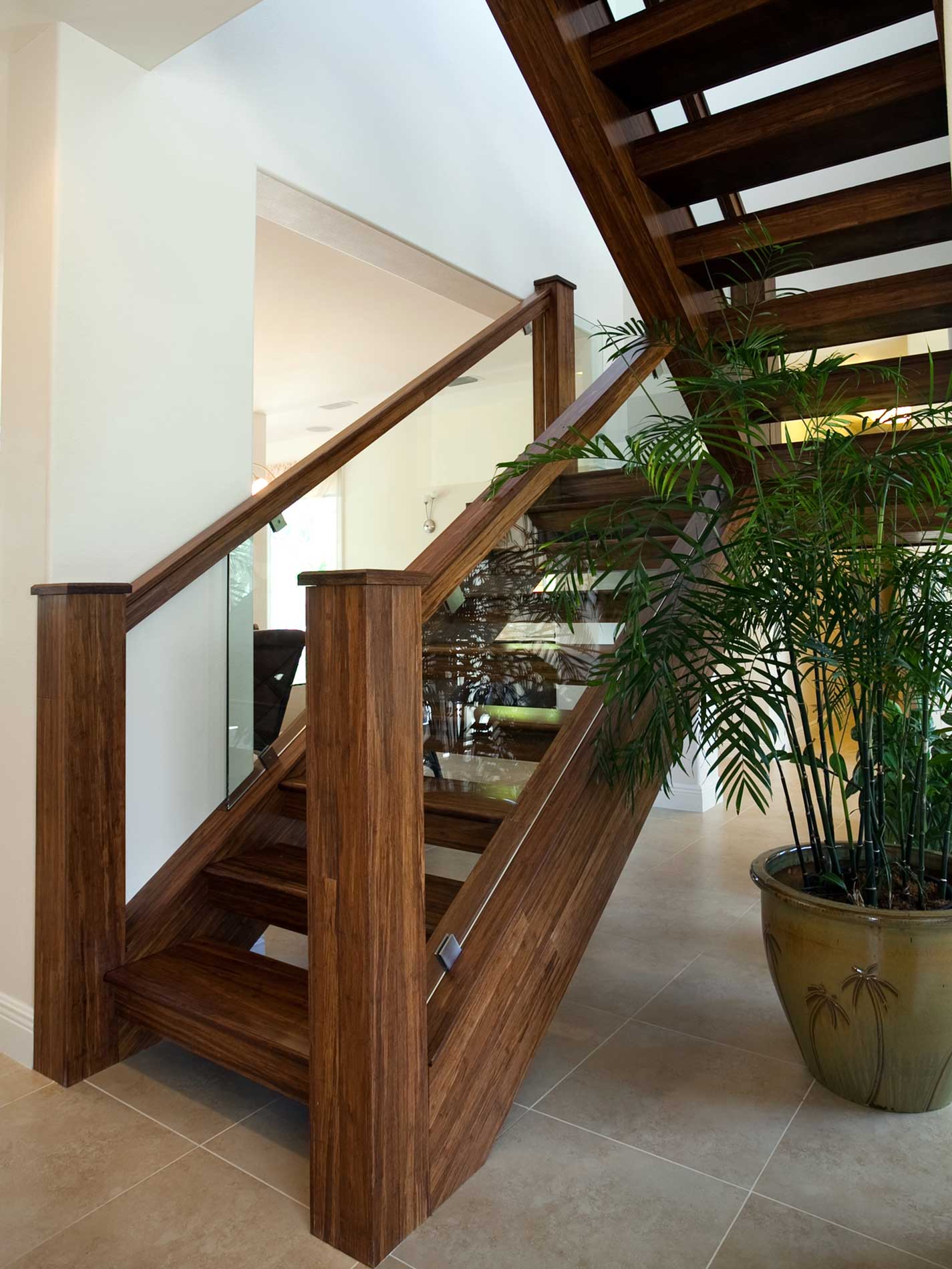 modern wooden staircase