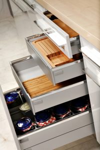 layers of drawers in a kitchen