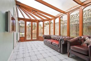 Conservatory with leather furniture