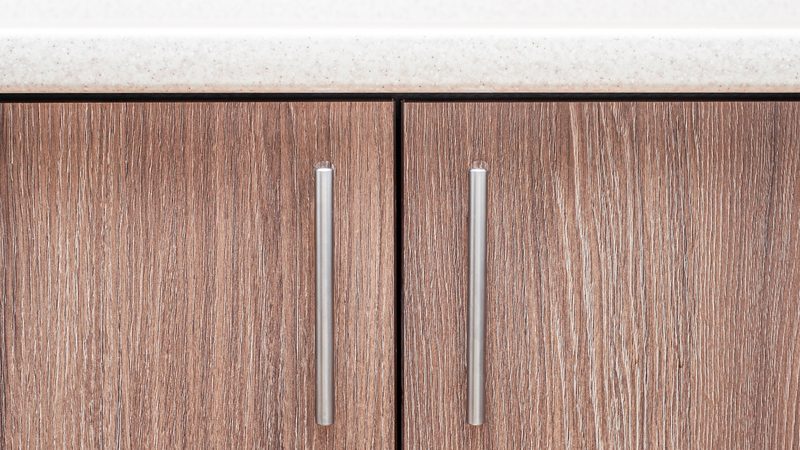 close up of silver Kitchen Handles